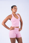 PINK HALTER TOP