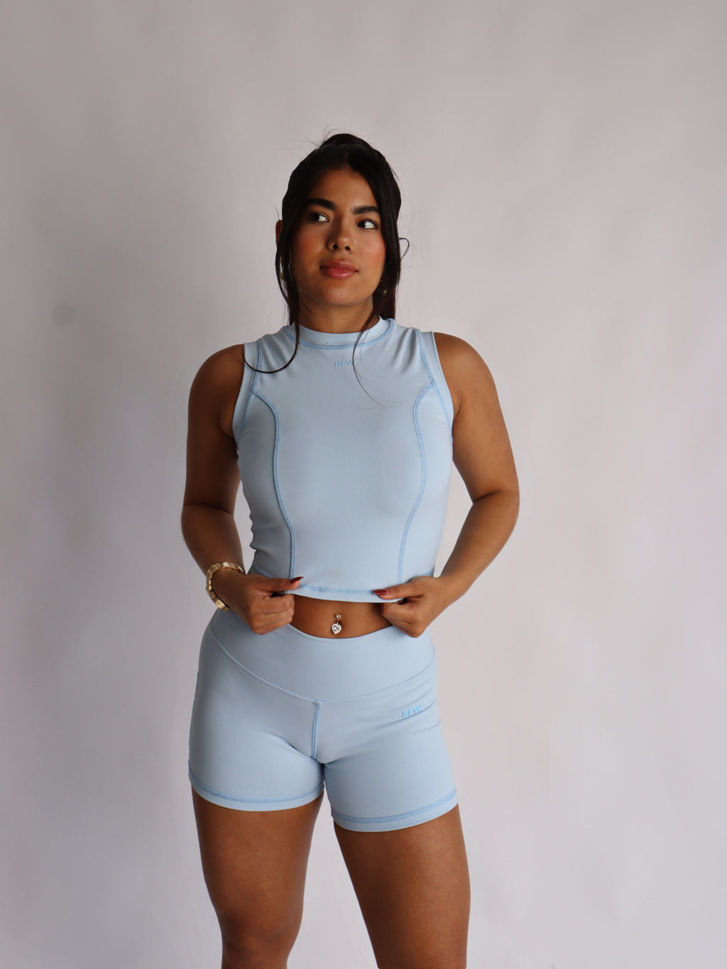 Soft baby blue clasic short
