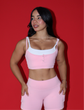 Strawberry milk layered sport bra