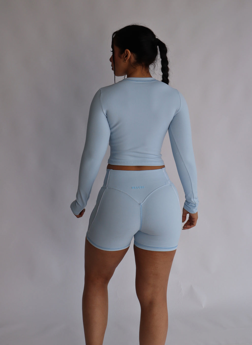 Soft baby blue contrast short