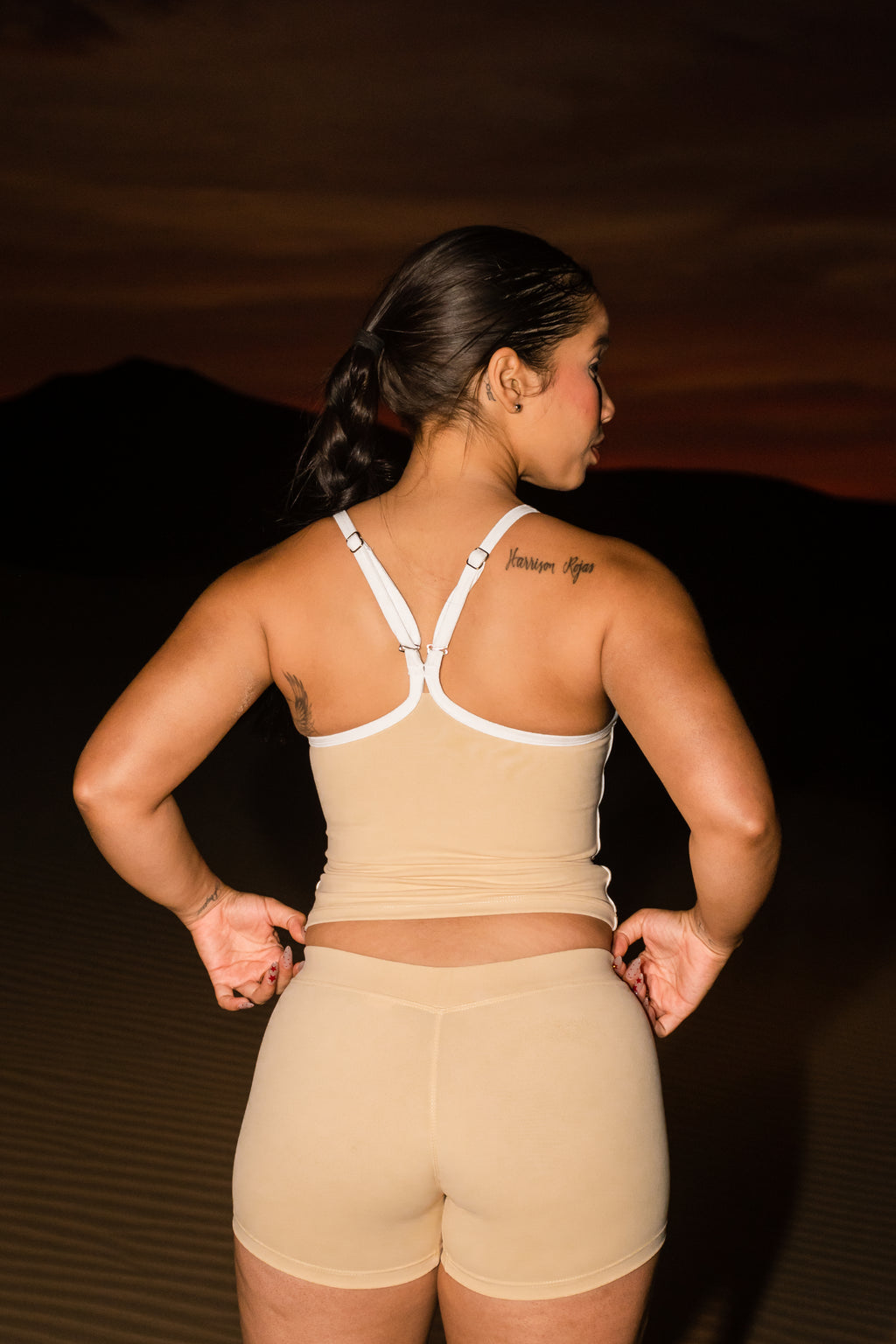 CREAM LOW RISE MINI SHORT