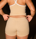 CREAM LOW RISE MINI SHORT