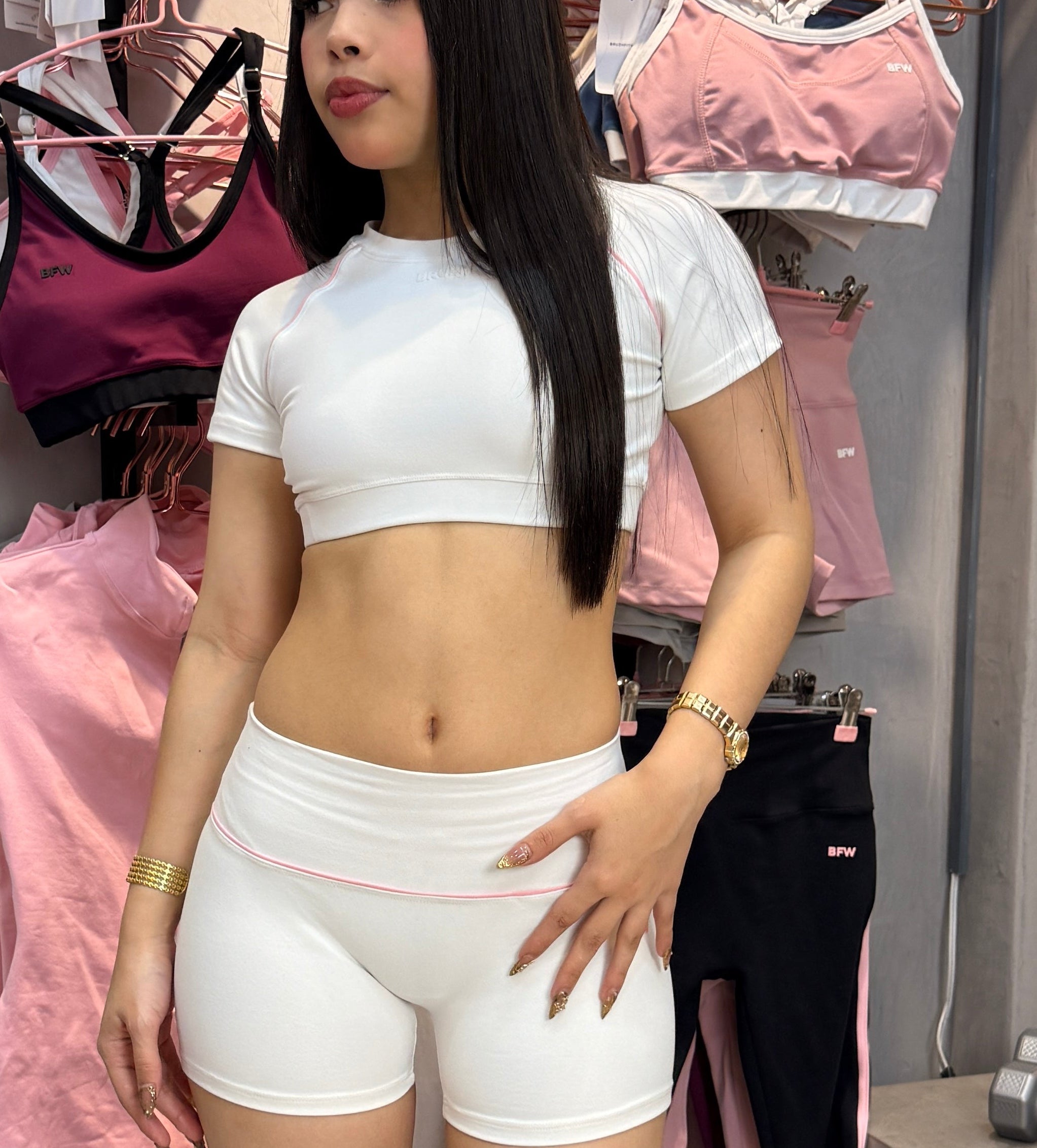 Crop top whitepink