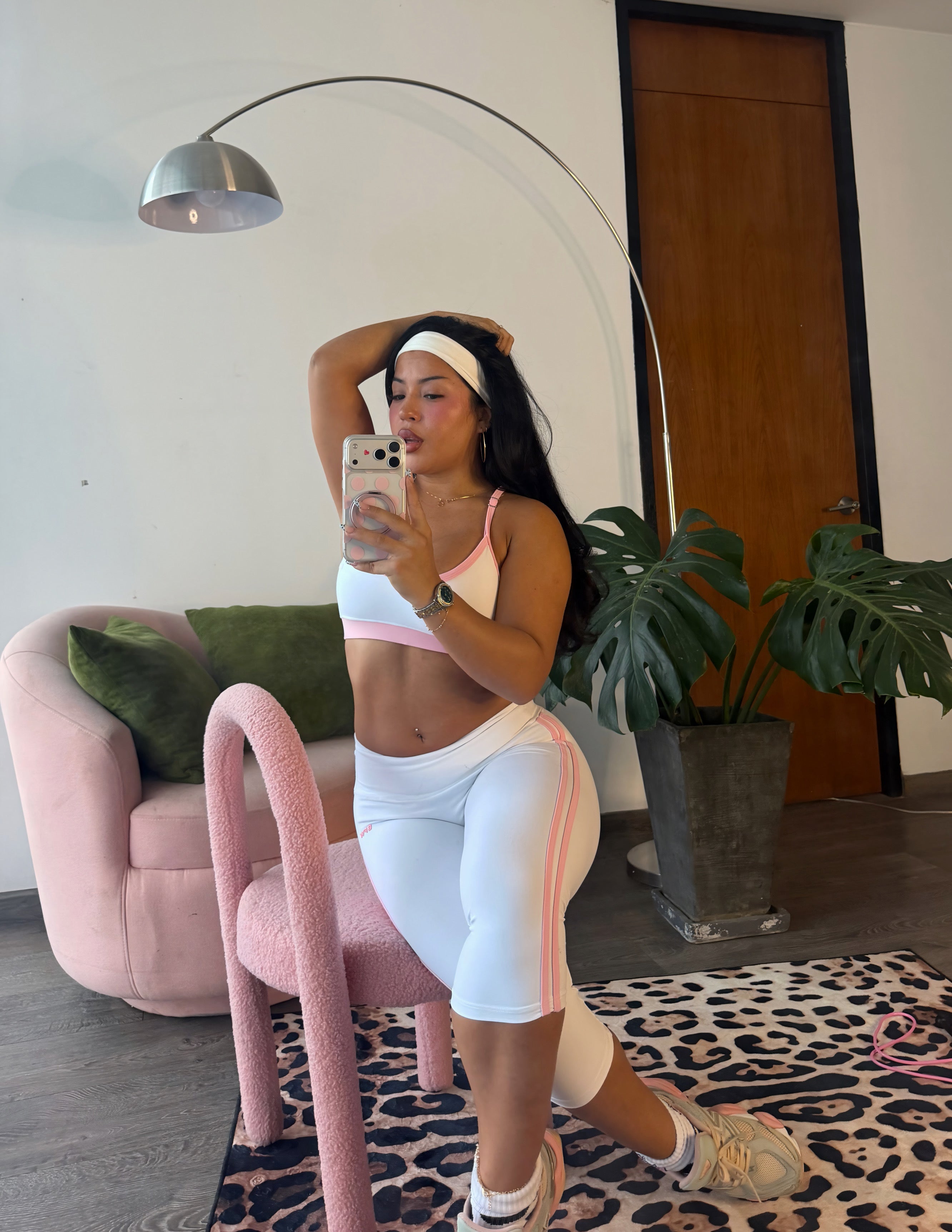 SPORTY CAPRI LEGGIN WHITEPINK