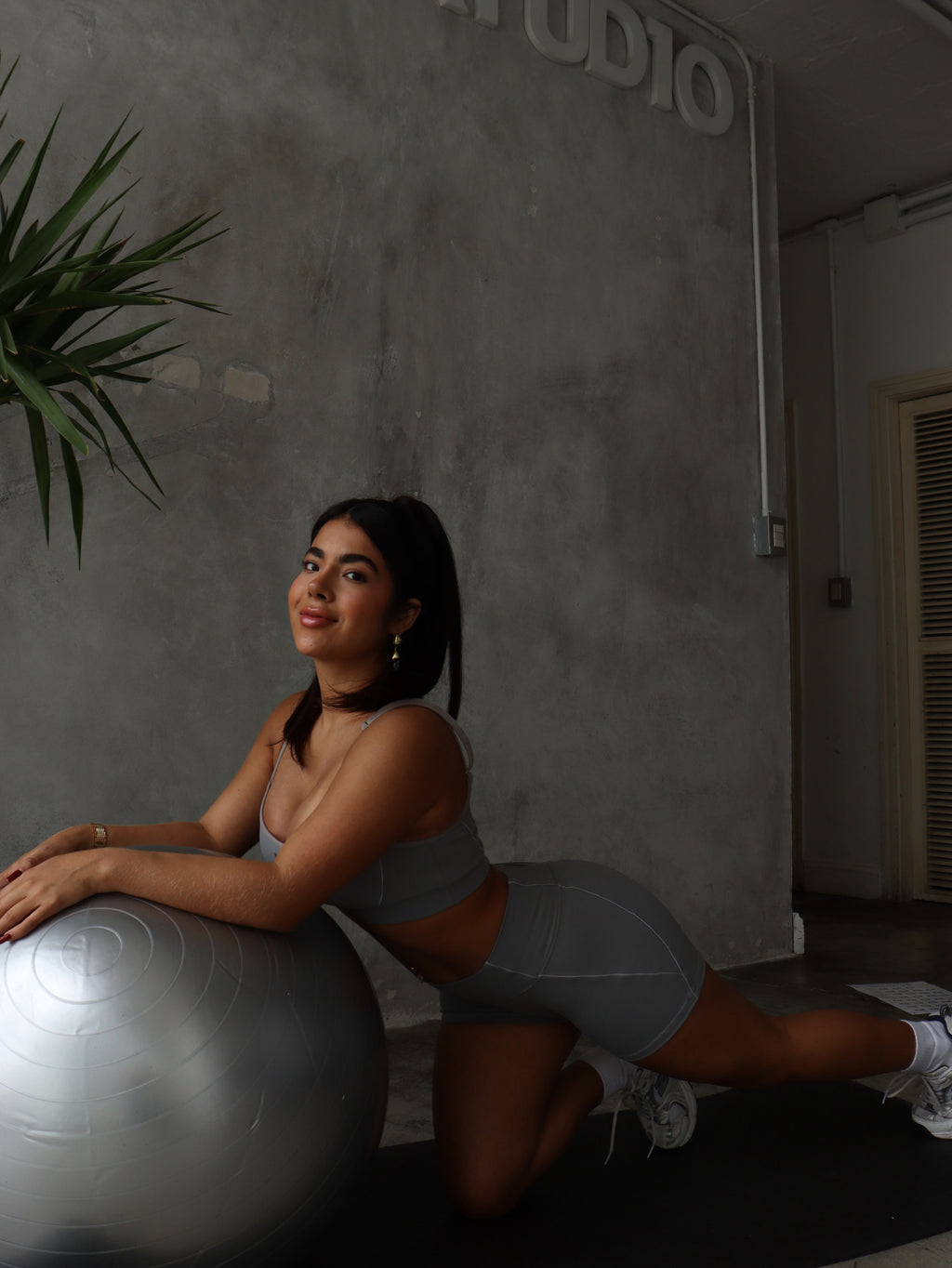 soft gray strappy bra