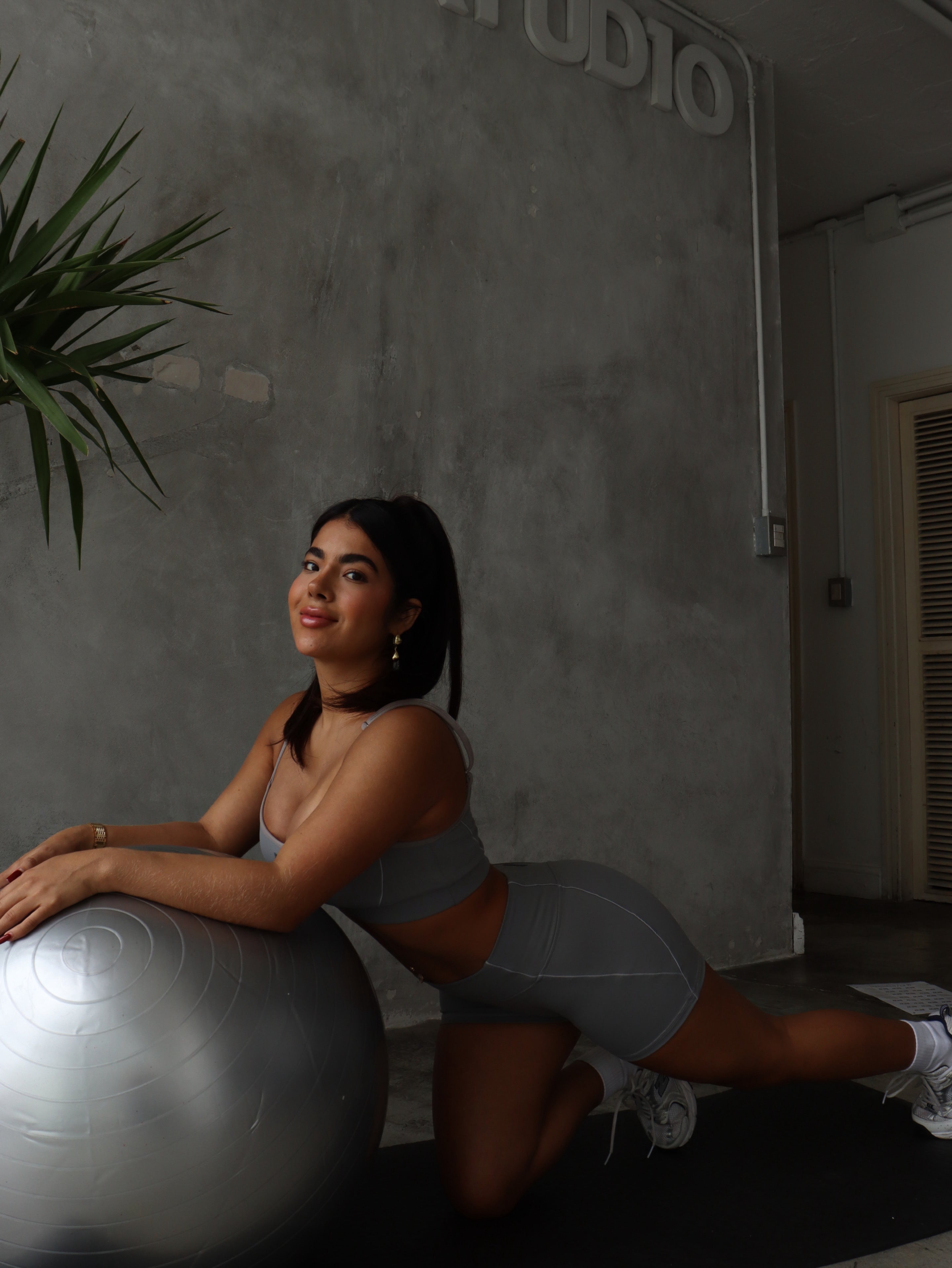 soft gray strappy bra