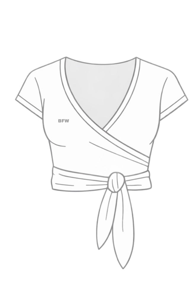 WRAP TOP MANGA CORTA WHITE