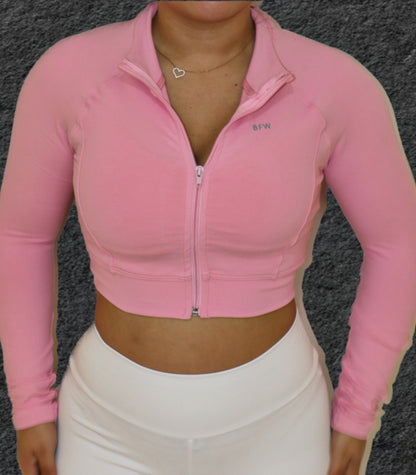 CREME DE MORANGO GYM JACKET CROP (Energy collection)